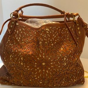 Isabella Fiore Large Brown Leather Bag